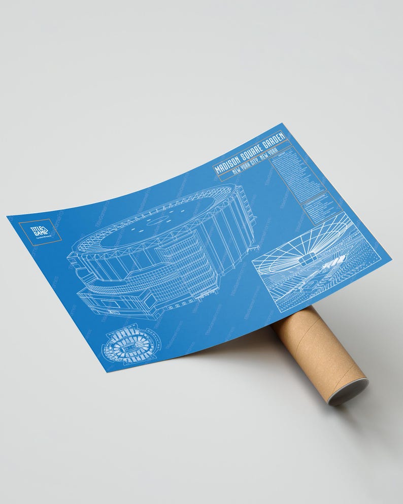 New York Knicks Madison Square Garden NBA Basketball Stadium Blueprint image 9