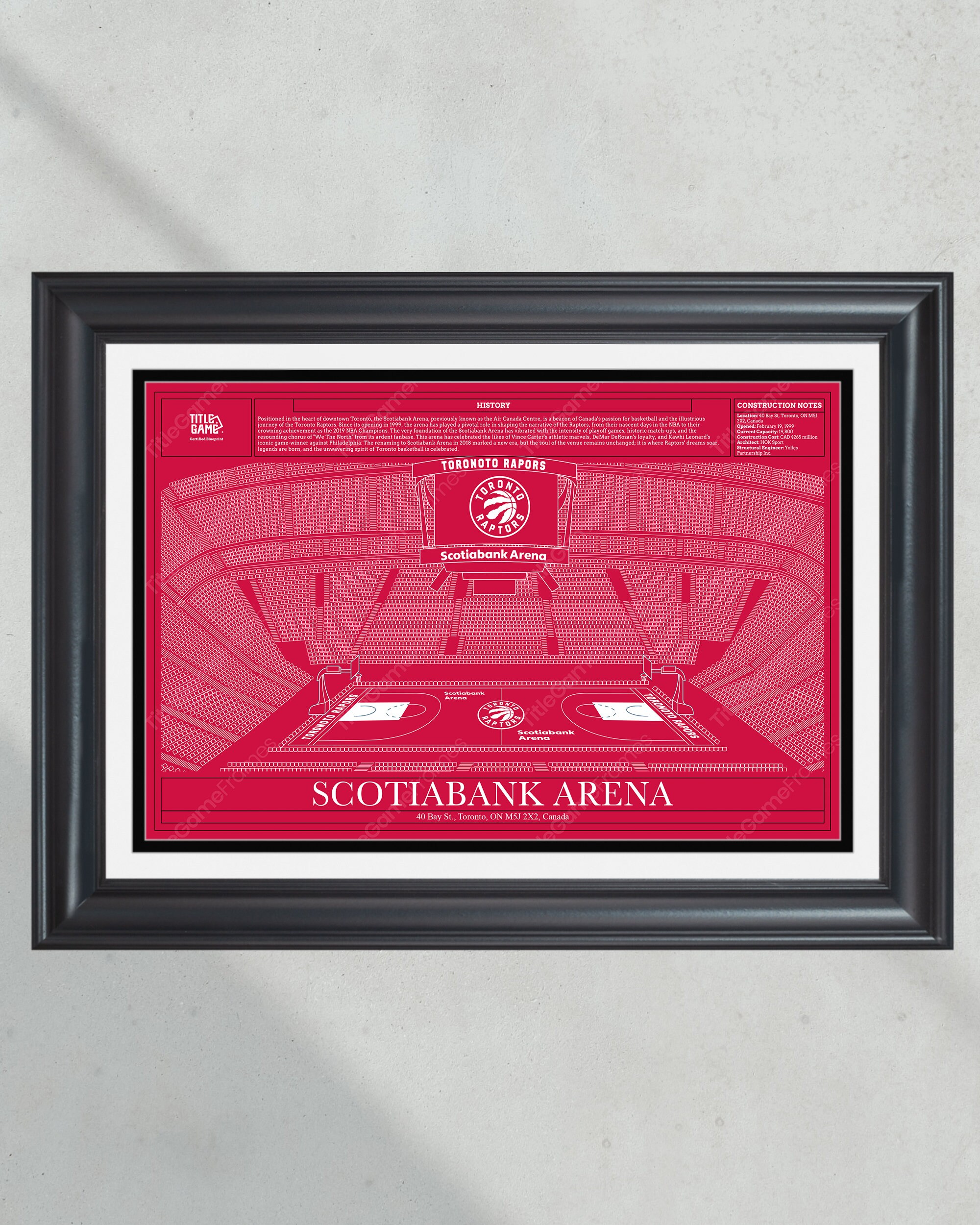 Toronto Raptors Scotiabank Arena Basketball Stadium Blueprint PT60414