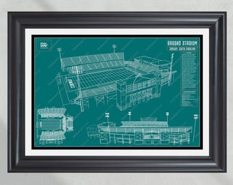 Plattegrond van het Brooks Stadium van de Coastal Carolina Chanticleers