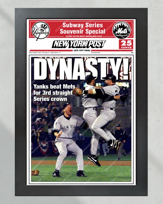 2000 Yankees World Series 'DYNASTY!' Framed Front Page Newspaper