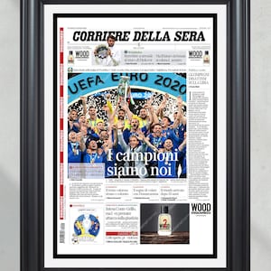 2020 Italienische Fußball-Meisterschaft umrahmt Vorderseite Zeitungsdruck