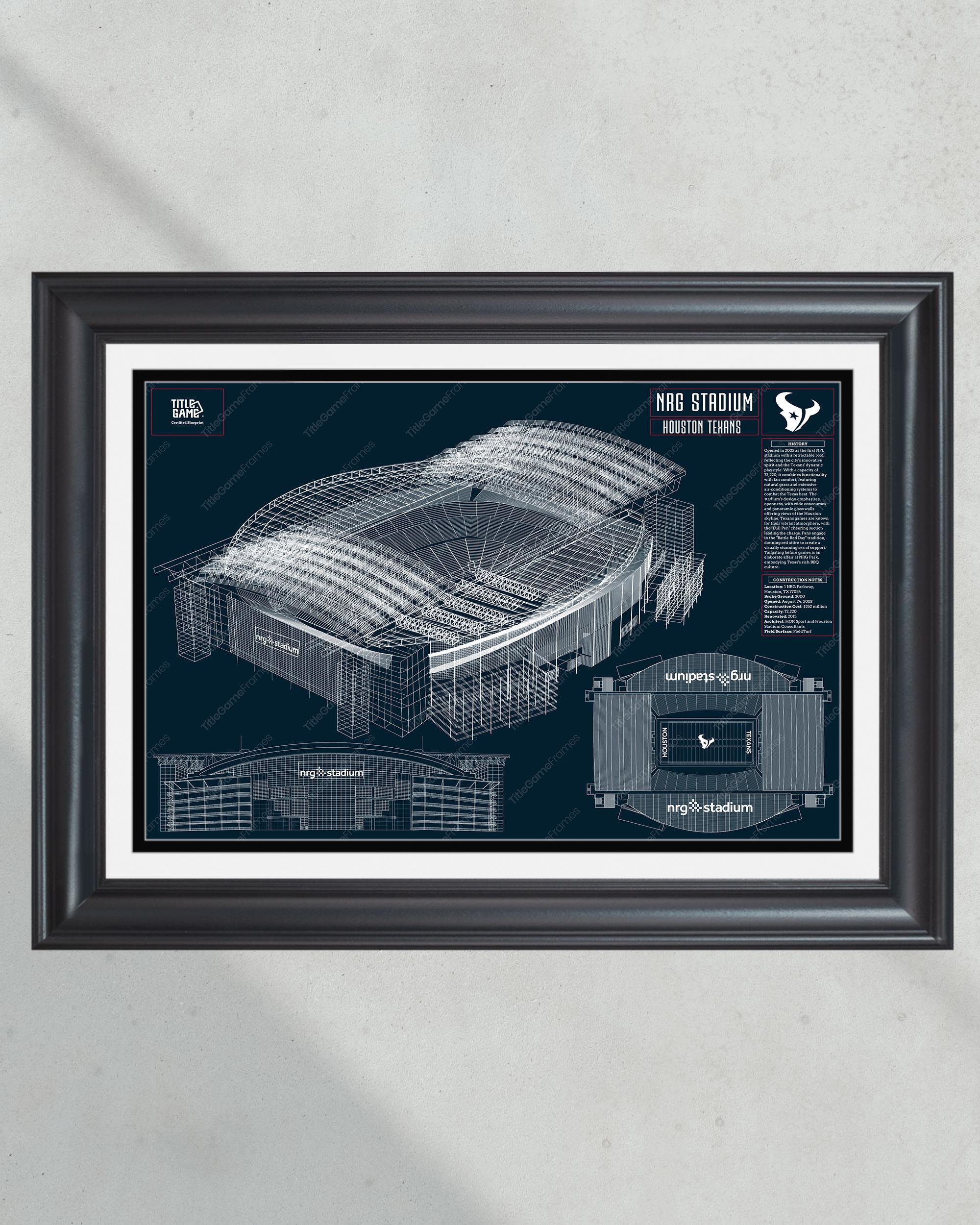 Houston Texans NRG Stadium Blueprint Football Print PT60205