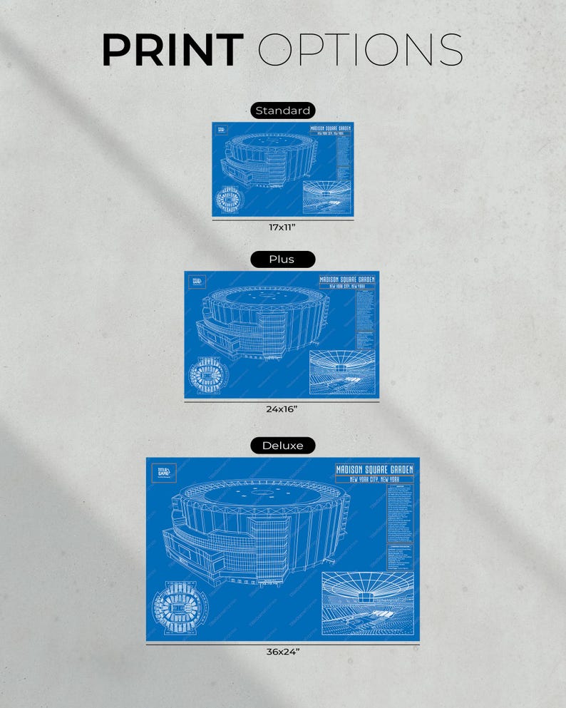 New York Knicks Madison Square Garden NBA Basketball Stadium Blueprint image 8