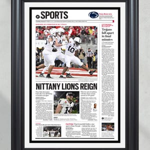2023 Penn State Nittany Lions Rose Bowl Champions NCAA College Football Framed Front Page Newspaper Print