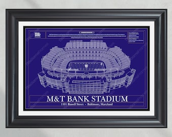 Baltimore Ravens M&T Stadium Blueprint Fußball Print
