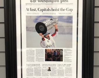 2018 Washington Capitals Stanley Cup NHL Hockey Washington Post Newspaper Framed Print