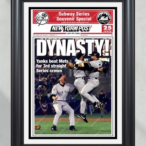 2000 Yankees World Series 'DYNASTY!' Framed Front Page Newspaper