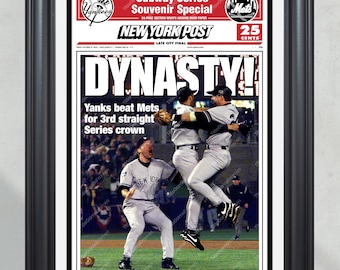 2000 Yankees World Series 'DYNASTY!' Framed Front Page Newspaper