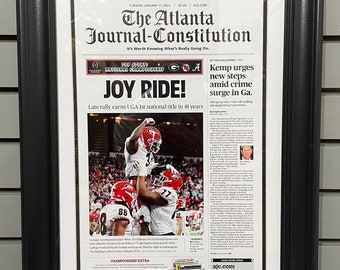 2022 Georgia Bulldogs Joy Ride National Championship Framed Front Page Newspaper Print UGA