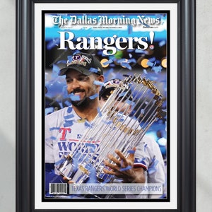 2023 Texas Rangers World Series Champions: &#39;RANGERS!&#39; - Framed Front Page Newspaper
