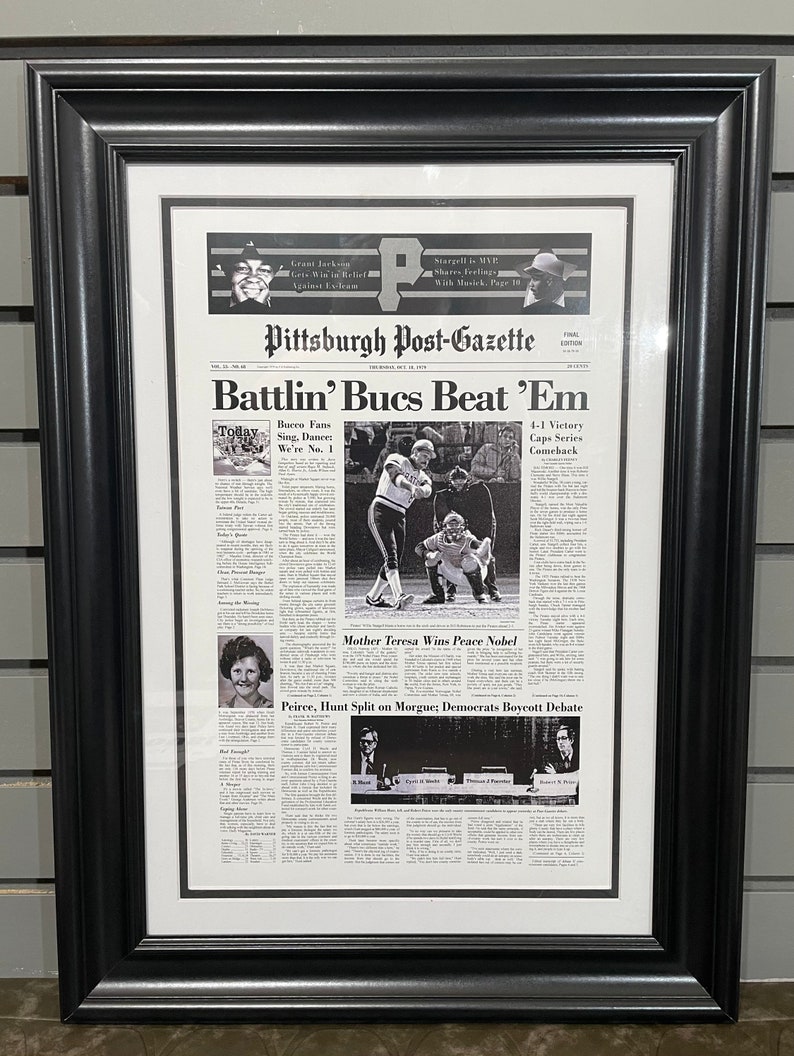 1979 Pittsburgh Pirates World Series Champions Framed Front - Etsy