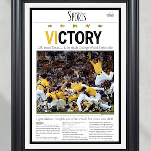 2009 LSU Tigers “VICTORY!” College World Series Champions Front Page Newspaper