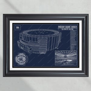 New York Knicks Madison Square Garden NBA Basketball Stadium Blueprint Classic Blueprint