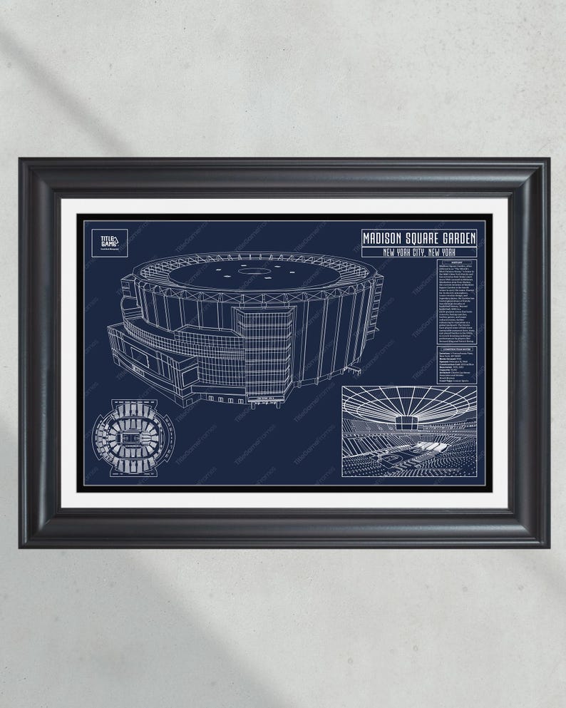 New York Knicks Madison Square Garden NBA Basketball Stadium Blueprint Classic Blueprint