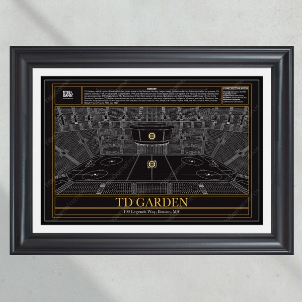 Boston Bruins TD Garden Hockey Stadium Blueprint