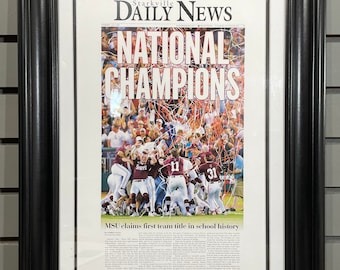 2021 Mississippi State College World Series Champions Framed Front Page Newspaper Print