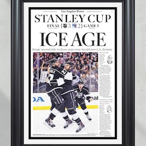 2014 LA Kings Stanley Cup Champions Framed Newspaper Front Page Print