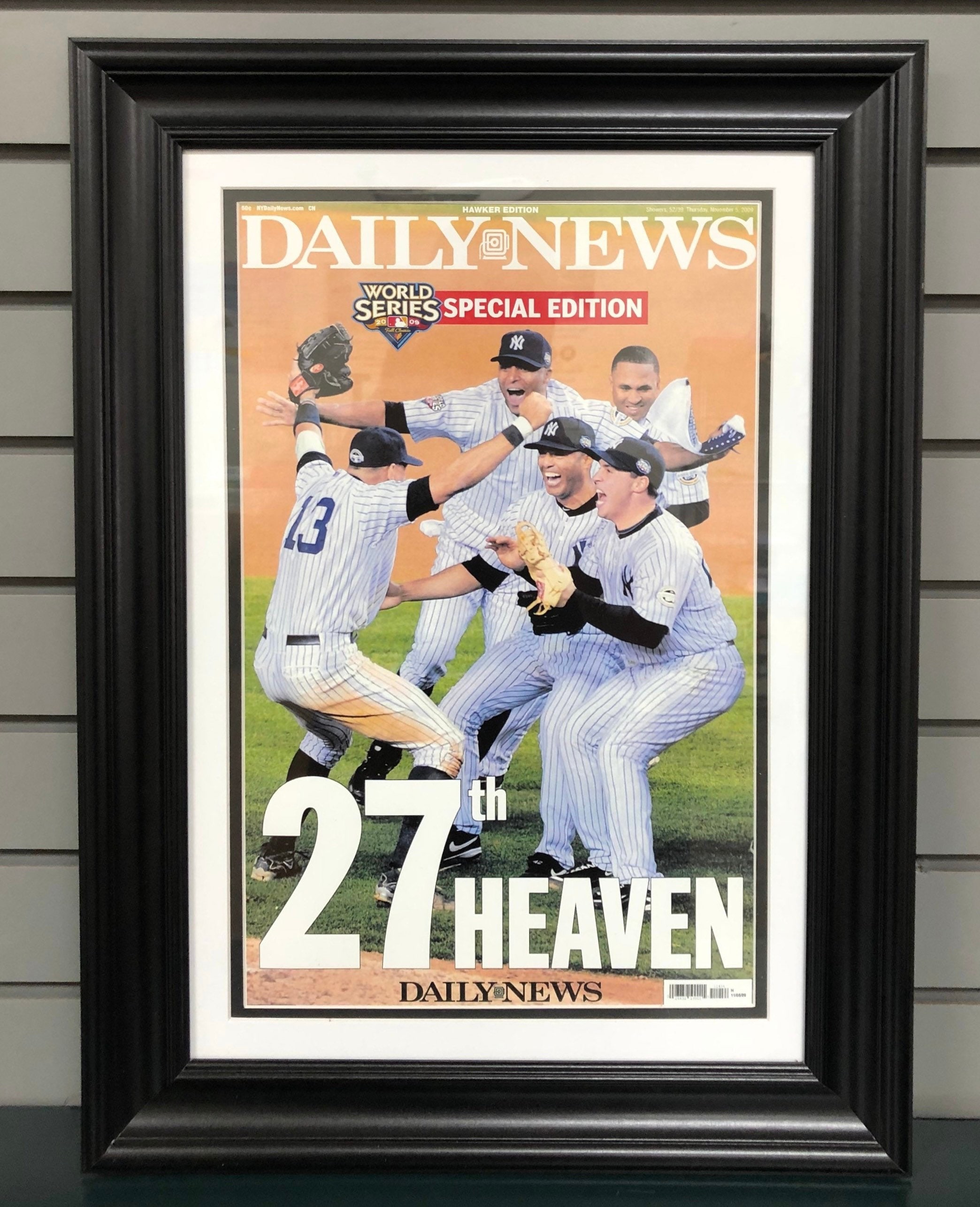 2009 New York Yankees World Series Framed Newspaper Front Page 