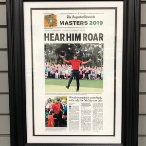 2019 Tiger Woods Masters Champion Framed Newspaper Print