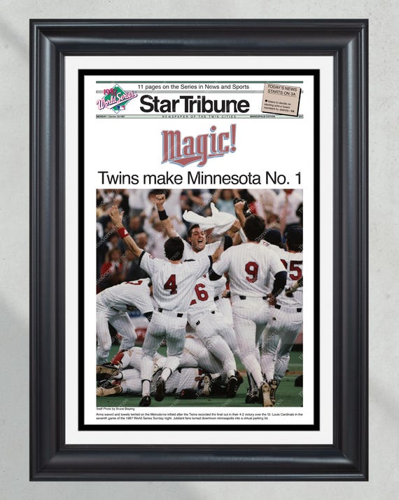 1987 Minnesota Twins World Series Champions Framed Front Page