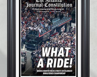 Journal des Atlanta Braves Parade World Series Champions 2021 encadré - « WHAT A RIDE !