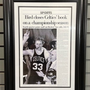 1981 Boston Celtics NBA Champion Framed Front Page Newspaper Print