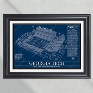 Georgia Tech Yellow Jackets Bobby Dodd Football Stadium Blueprint