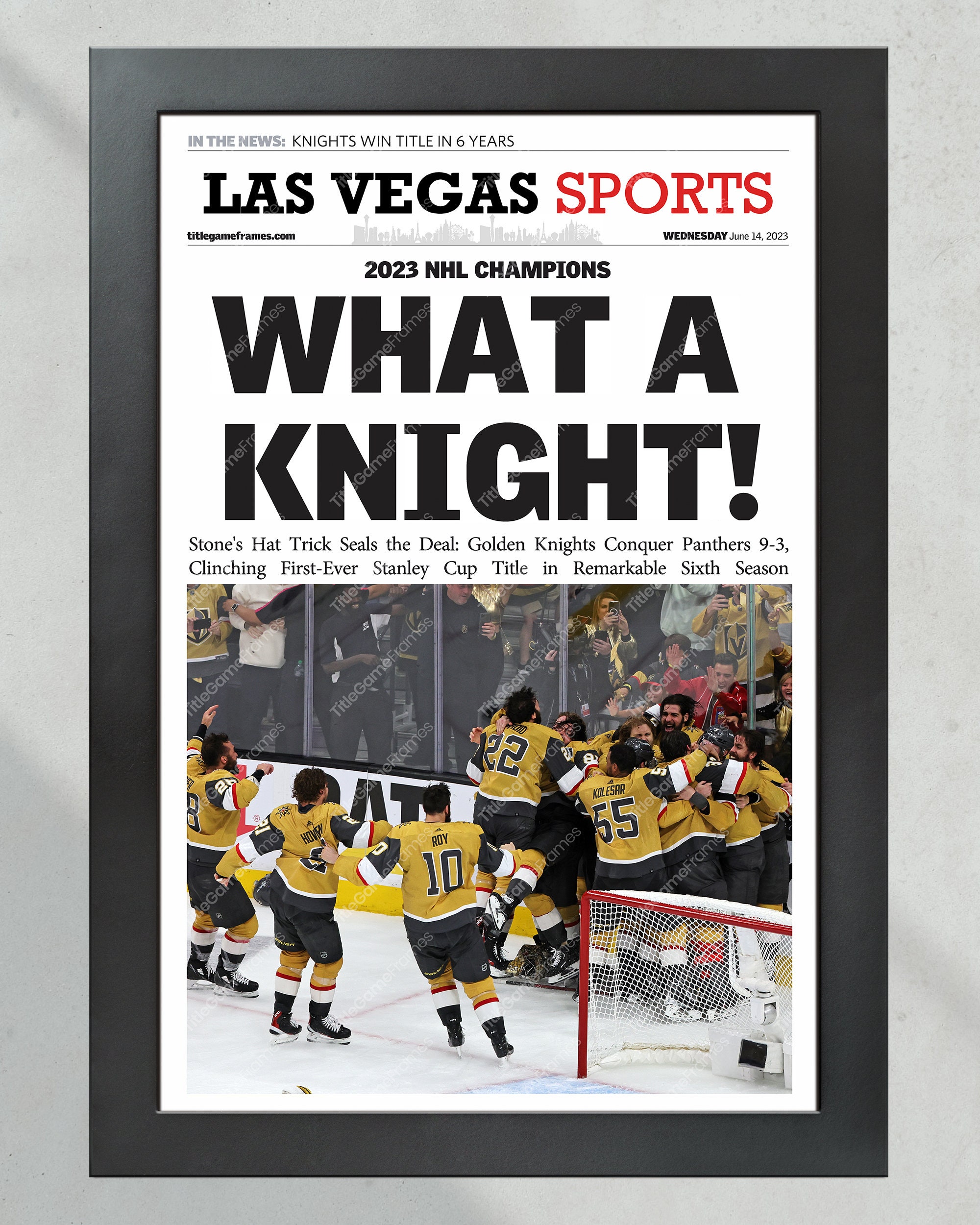 2023 Las Vegas Golden Knights 'WHAT A KNIGHT' Titelblatt Titelblatt -   Österreich