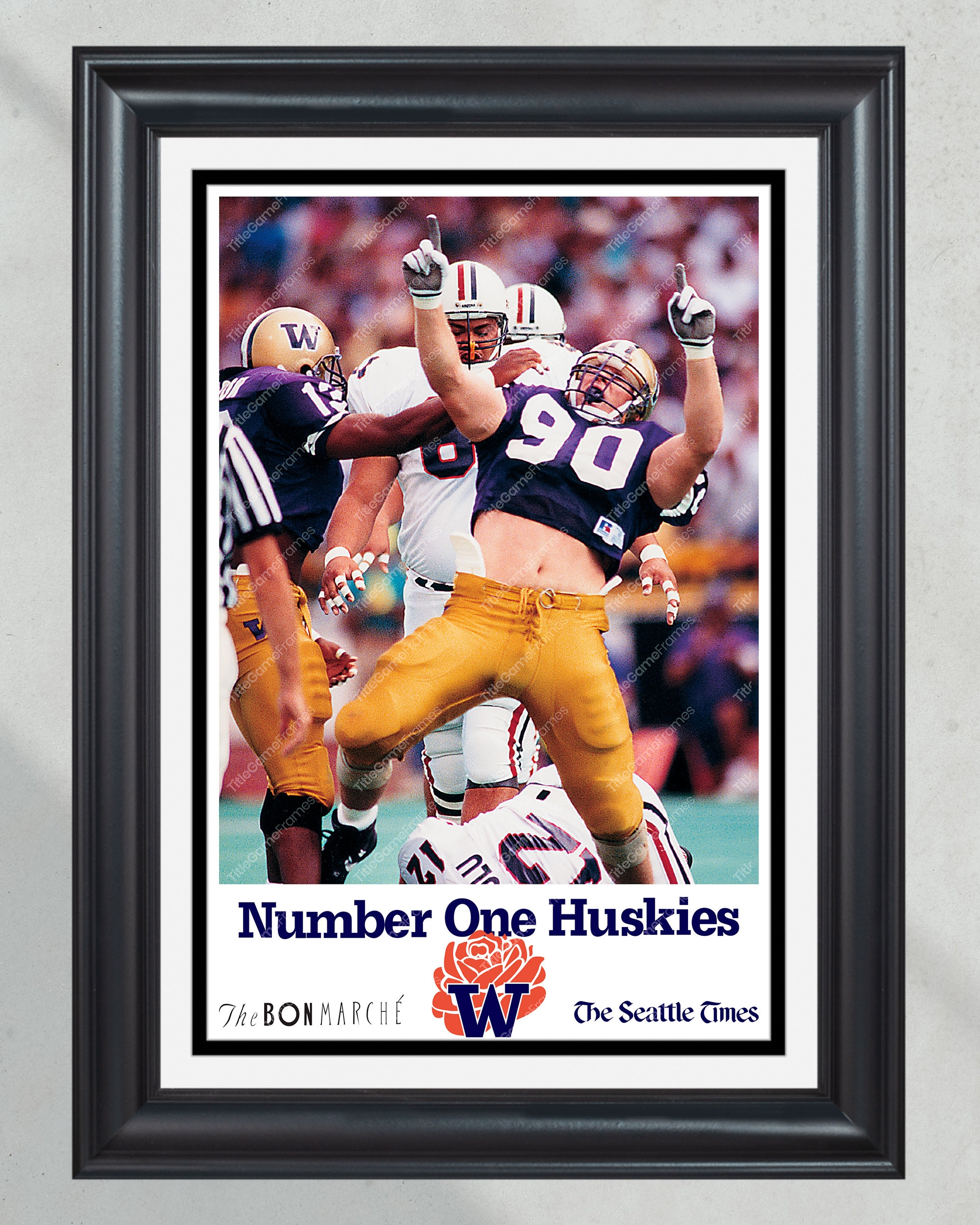 1991 Washington Huskies NCAA College Football National Champions Framed Front Page Newspaper PT60472