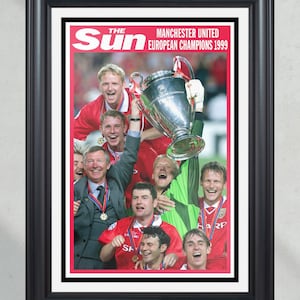 1999 Manchester United F.C European Champions League Front Page Newspaper