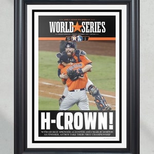 2017 Houston Astros “H-Crown” World Series framed front page print
