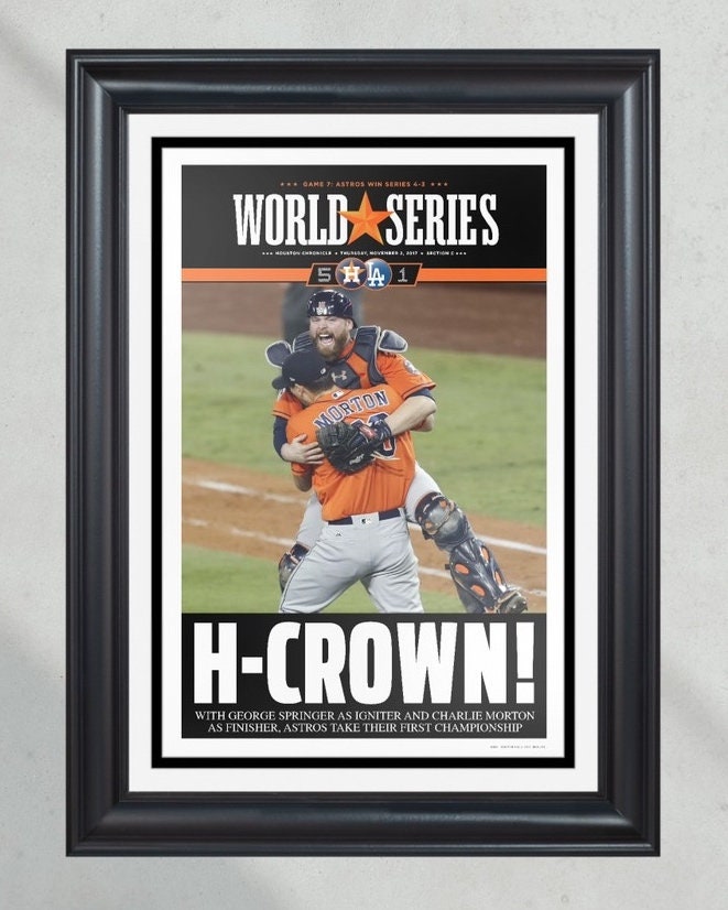 2017 Houston Astros "H-Crown" World Series framed front page print PT60716