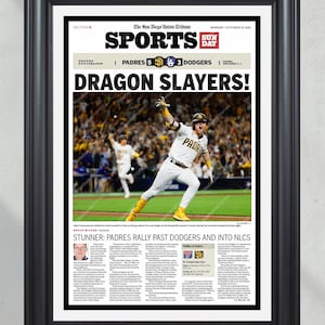 2022 San Diego Padres NLDS Champions &quot;Dragon Slayers!&quot; Framed Newspaper