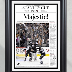 2012 Los Angeles Kings Stanley Cup Champions Framed Newspaper Front Page Print