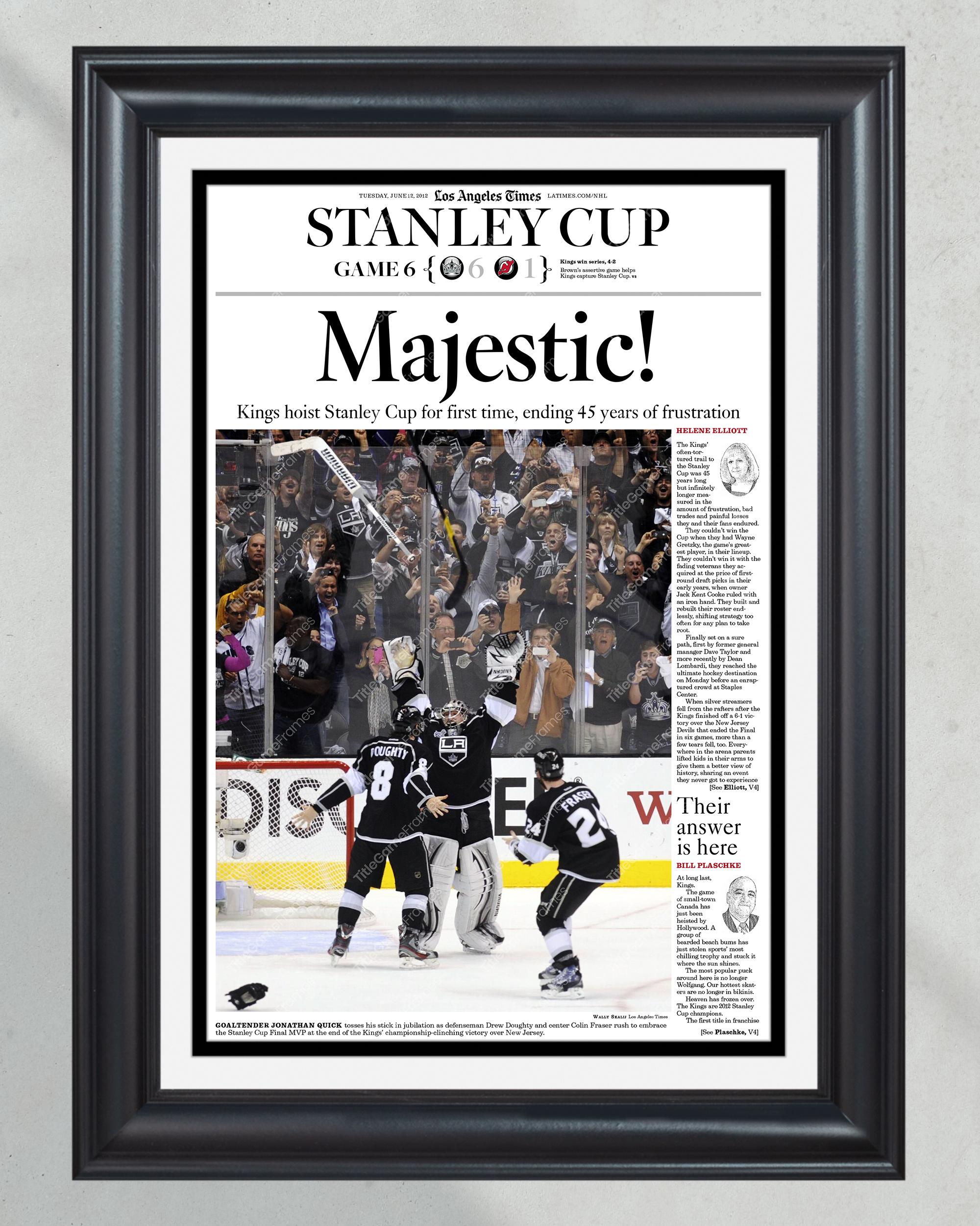 2012 Los Angeles Kings Stanley Cup Champions Framed Newspaper Front Page Print PT60993