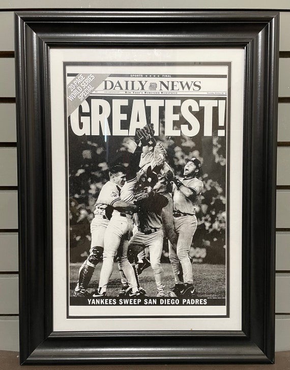 1998 New York Yankees World Series Champions Framed Front Page 