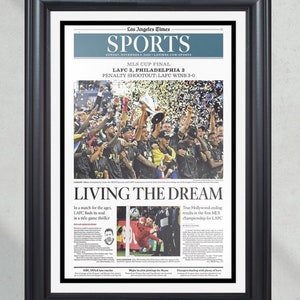 2022 LAFC Los Angeles Football Club MLS Championship Framed Front Page Newspaper Print Soccer Wall Art