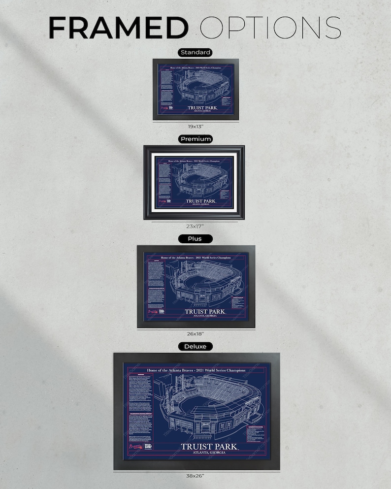 Framing Options Selection for Truist Park Blueprint Art.