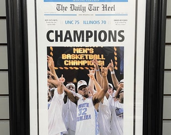 2005 North Carolina Tar Heels NCAA College Basketball Champions Ingelijste voorpagina krant afdrukken