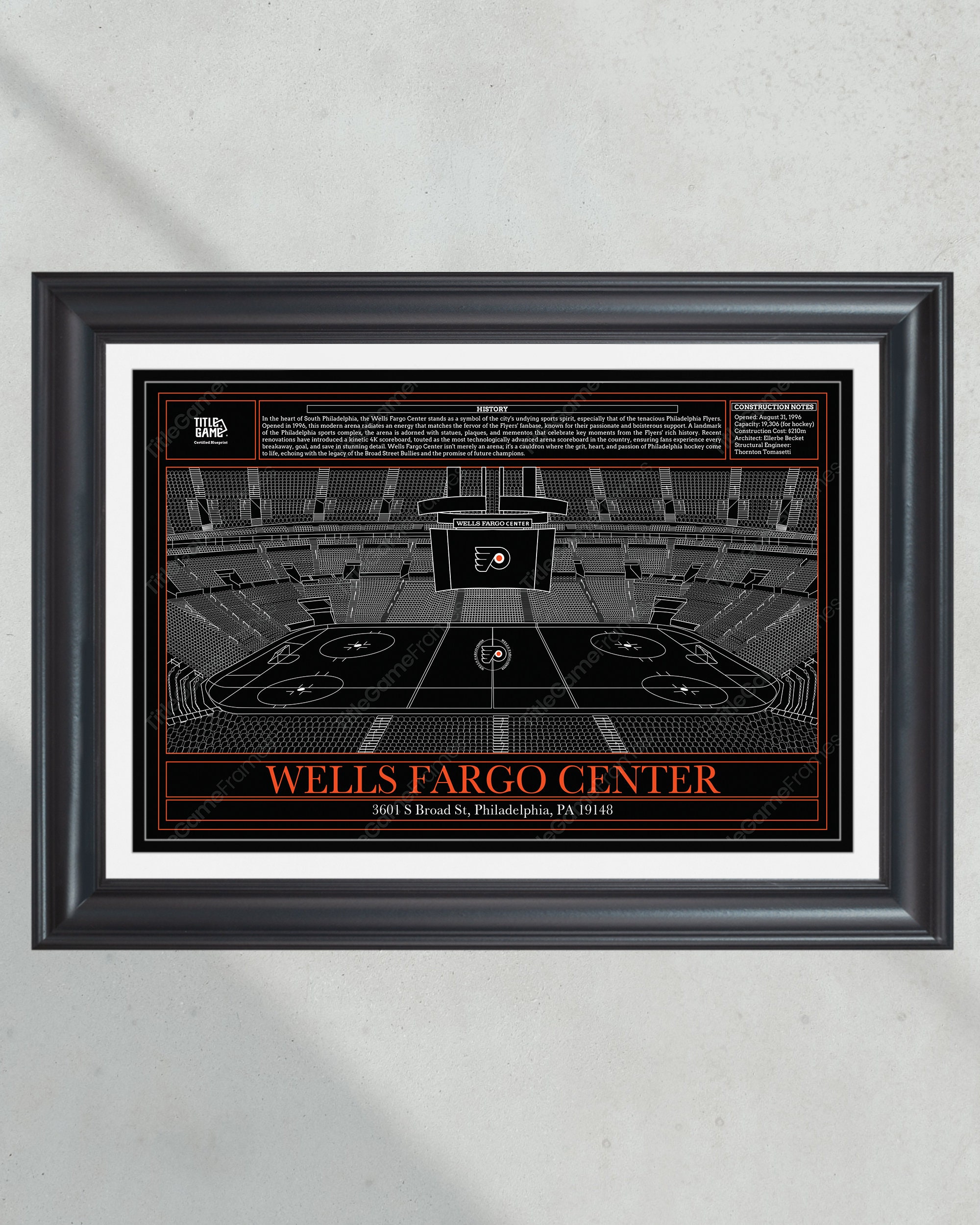 Philadelphia Flyers Wells Fargo Center Hockey Stadium Blueprint PT60714