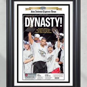 2007 San Antonio Spurs NBA Champion Framed Front Page Newspaper Print
