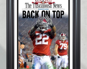 2009 Alabama Crimson Tide NCAA College Football National Champions Framed Front Page Newspaper Print