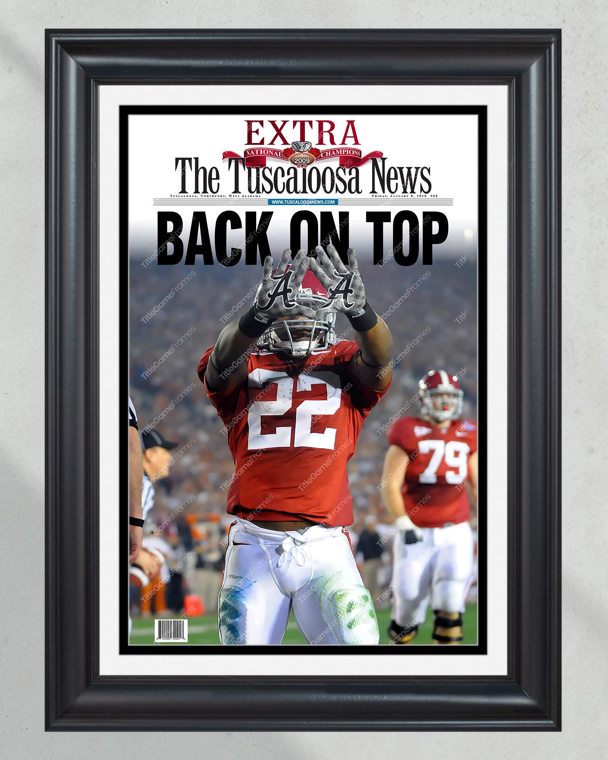 2009 Alabama Crimson Tide NCAA College Football National Champions Framed Front Page Newspaper Print PT61029