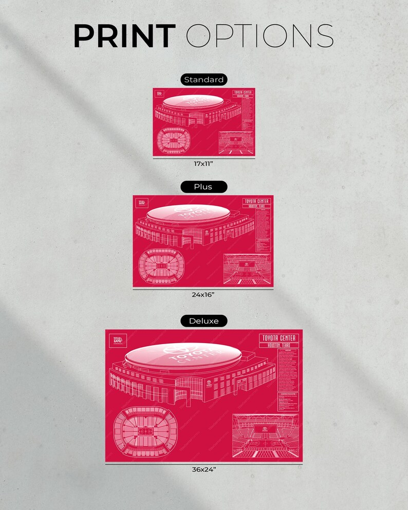 Houston Rockets Toyota Center NBA Basketball Stadium Blueprint - Etsy