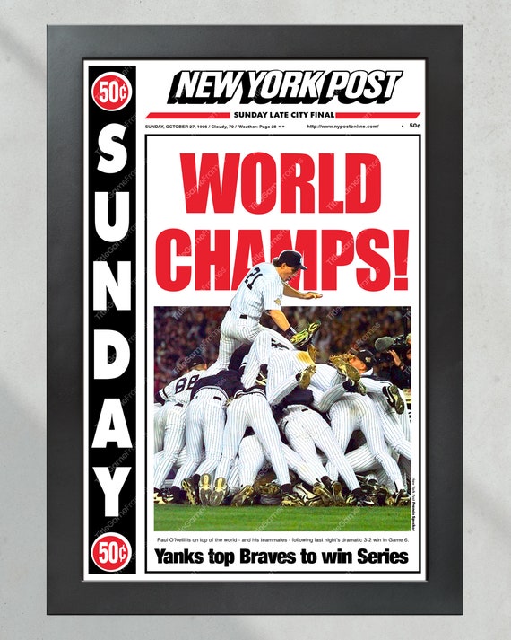 1996 NY Yankees World Series 'WORLD CHAMPS!' Framed Newspaper - Etsy