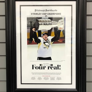 2016 Pittsburgh Penguins Stanley Cup Champions Framed Newspaper Cover Print Sidney Crosby image 1