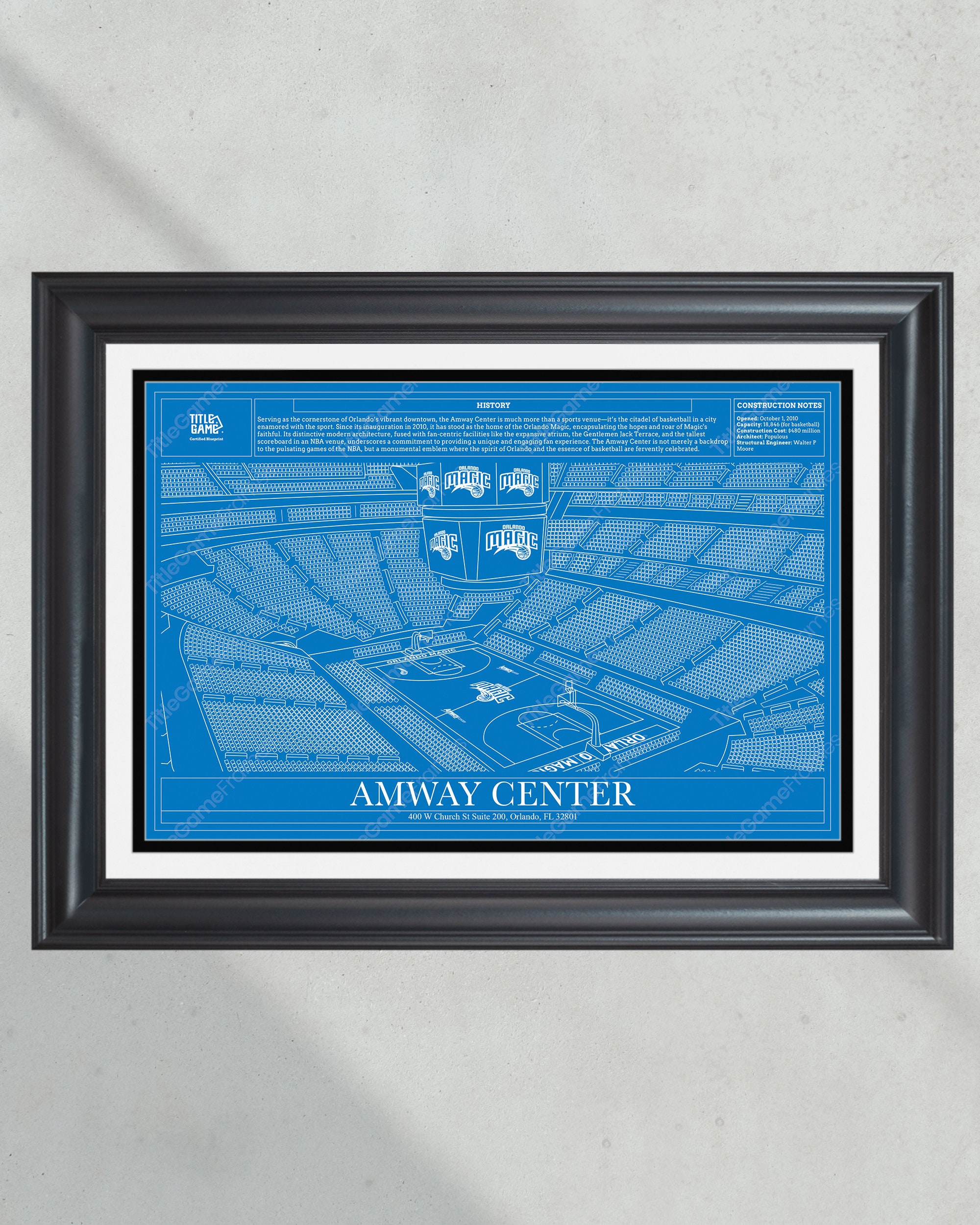 Orlando Magic Amway Center NBA Basketball Stadium Blueprint PT60835