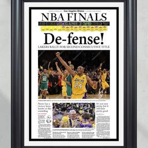 2010 Los Angeles LA Lakers NBA Championship Framed Print LA Times Newspaper Front Cover Kobe Bryant Staples Center