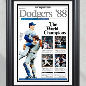 1988 Los Angeles Dodgers World Series Champions Framed Newspaper - &quot;A Season to Remember&quot;