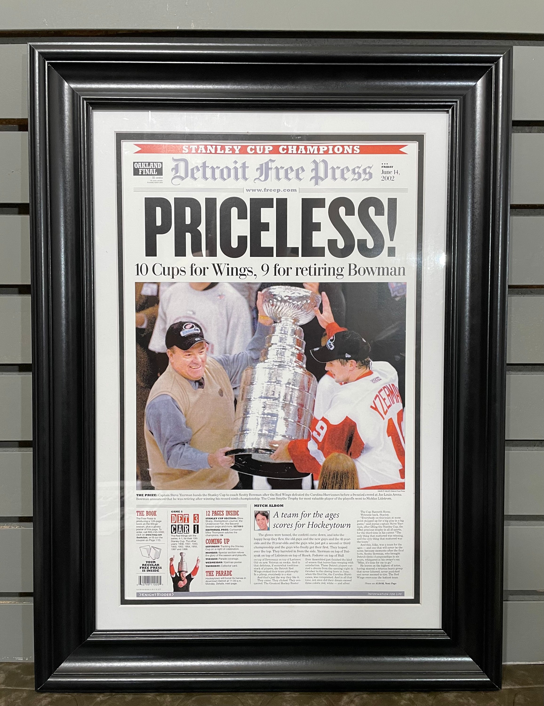 Detroit Red Wings 2002 Stanley Cup Champions Commemorative Poster